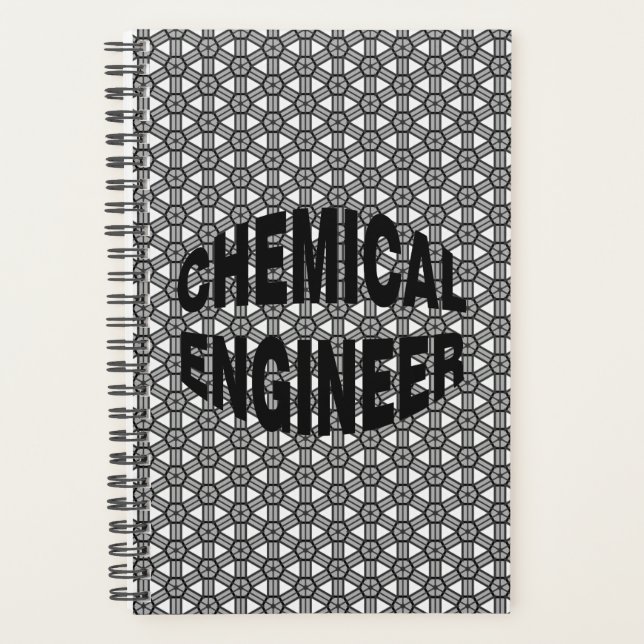 Black Chemical Engineer Text Planner (Front)