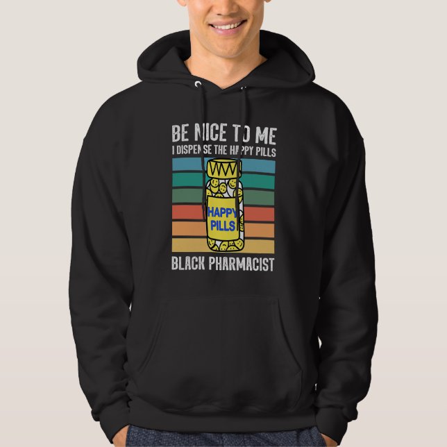 Black chemist pharmacist tech African American pha Hoodie (Front)
