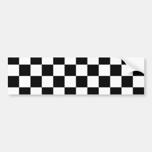 Black Chequerboard Pattern Bumper Sticker