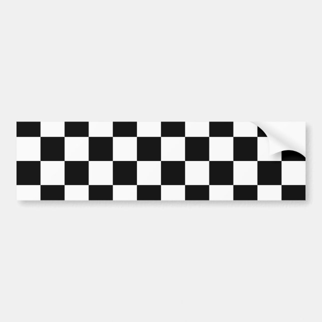 Black Chequerboard Pattern Bumper Sticker (Front)