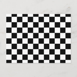 Black Chequerboard Pattern Postcard