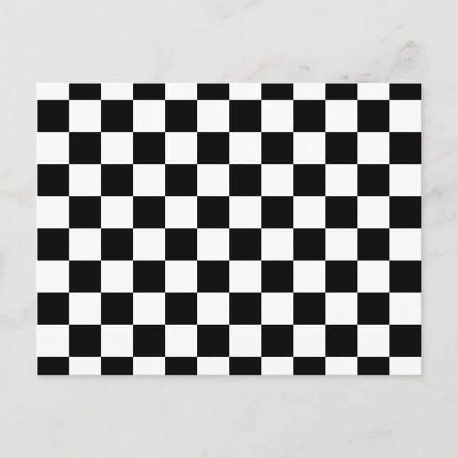 Black Chequerboard Pattern Postcard (Front)
