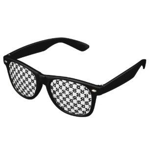 Black Chequerboard Pattern Retro Sunglasses