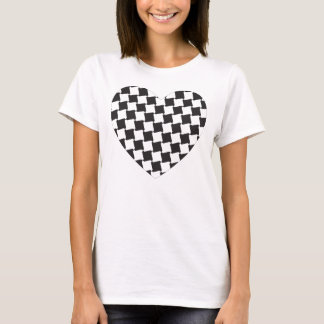 Black Chequered Heart T-Shirt
