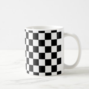 Black Chequered Pattern Coffee Mug
