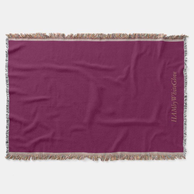 Black Cherry/Tan Throw Blanket -HambyWhiteGlove (Front)