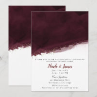 Black Cherry Watercolor & Gold Modern Chic Wedding