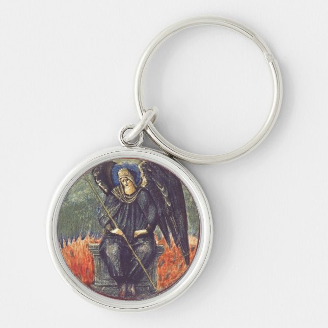 Black Cherubim angel Key Ring (Front)