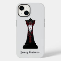 Black Chess queen / Personalised Name Case-Mate iP