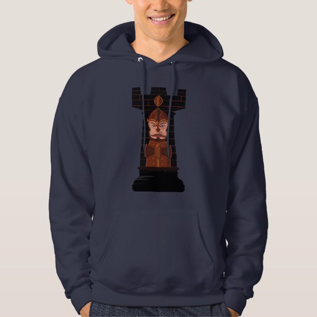 Black Chess Rook  Hoodie (Front)