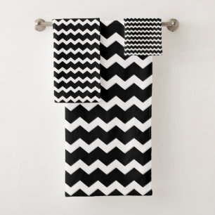 Black Chevron Bath Towel Set
