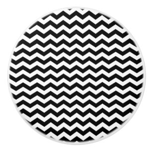 Black Chevron Design - Drawer Knob