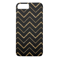 Black Chevron Gold Faux Glitter
