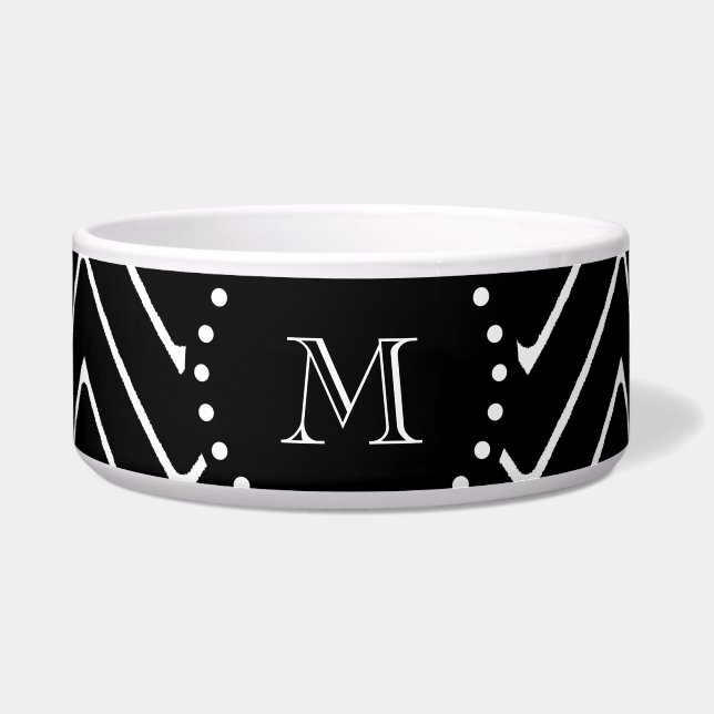 Black Chevron Pattern | Black Monogram (Front)