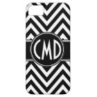 BLACK CHEVRON PATTERN YOUR MONOGRAM INITIALS