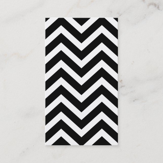 Black Chevron Striped Simple Plain Business Card (Front)