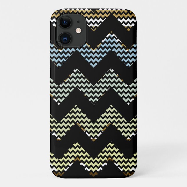 Black Chevron Stripes Case-Mate iPhone Case (Back)