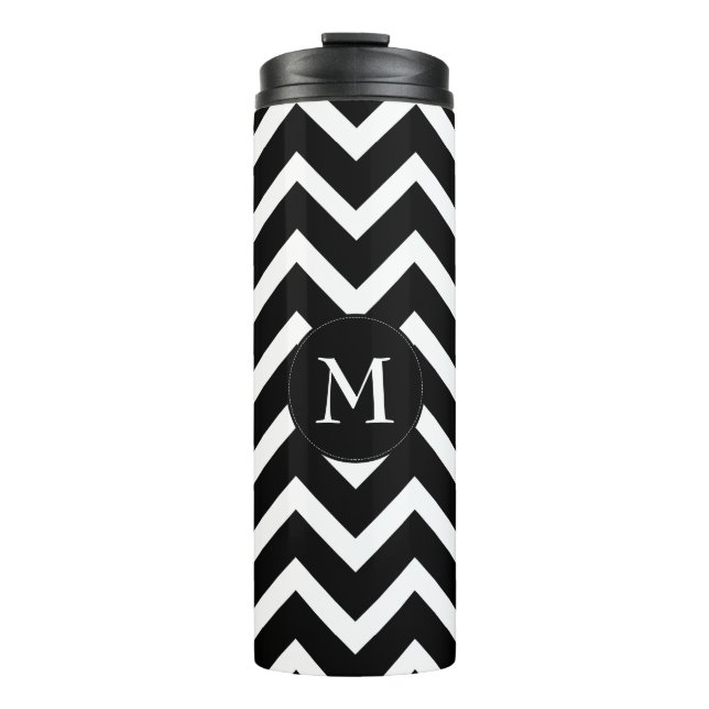 Black Chevron Thermal Tumbler (Front)