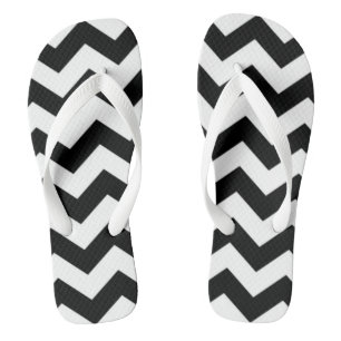 Black Chevron Thongs