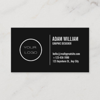 Black Chic Custom logo modern minimalist  Business Card