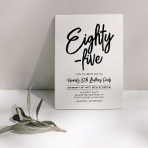 Black | Chic Eighty - five 85th Birthday Party