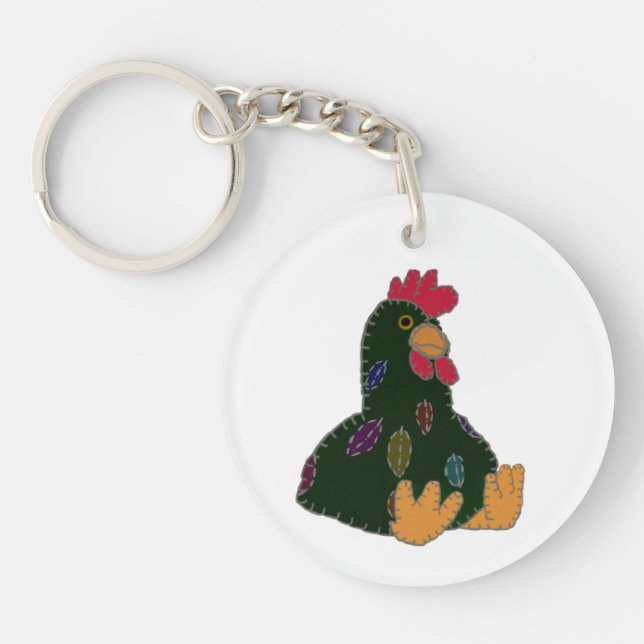 black chicken key ring (Front)