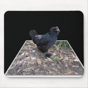 Black Chicken Pop Out,_ Mouse Pad