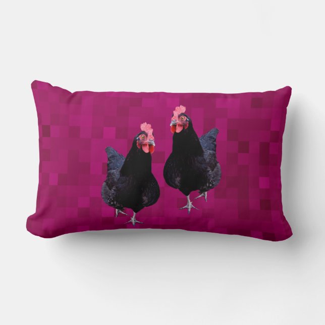 Black Chicken Reversible, Lumbar Cushion (Front)