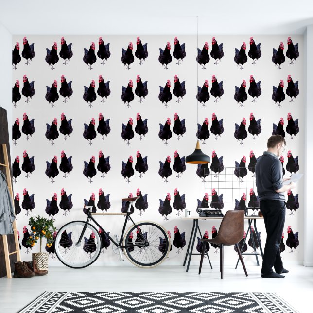 Black Chickens Strut, Wallpaper (Living Room)