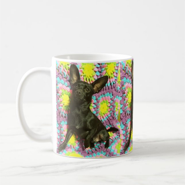 Black chihuahua coffee mug (Left)