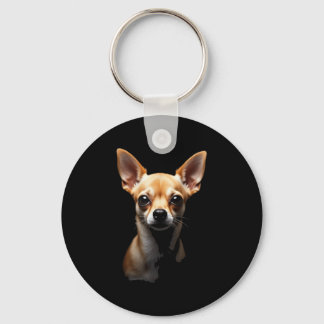 Black Chihuahua Dog Chihuahua Face Key Ring