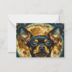 Black Chihuahua Puppy Dog Notecard