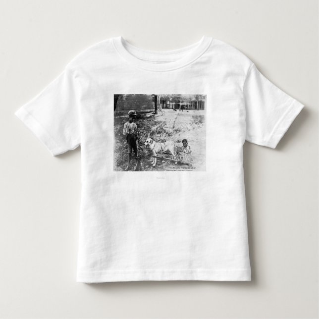 Black Children with Dog Drawn Cart Photograph Toddler T-Shirt (Front)