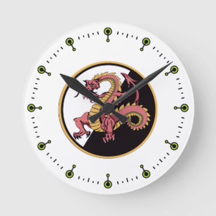 Black Chinese Dragon Wall Clock