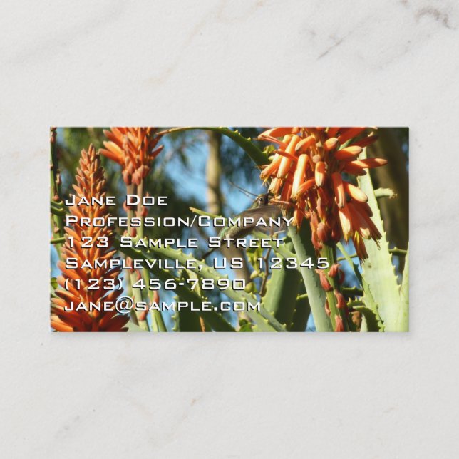 Black-Chinned Hummingbird in Flight Business Card (Front)