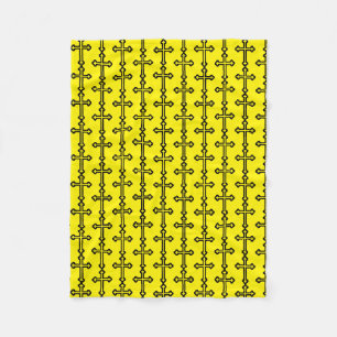 Black Christian cross Fleece Blanket