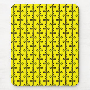 Black Christian cross Mouse Pad