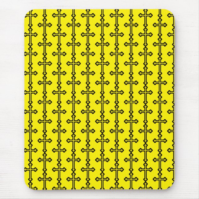 Black Christian cross Mouse Pad (Front)