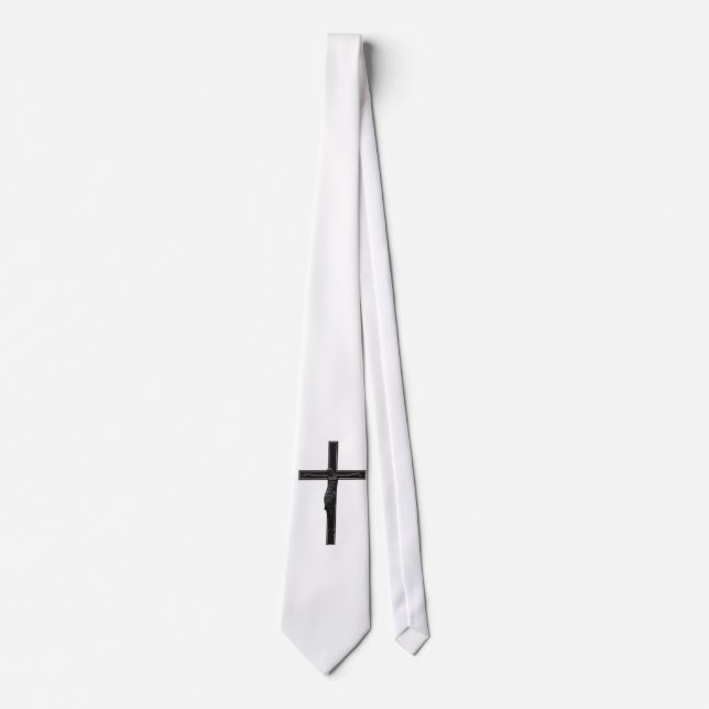 Black Christian cross Tie (Front)