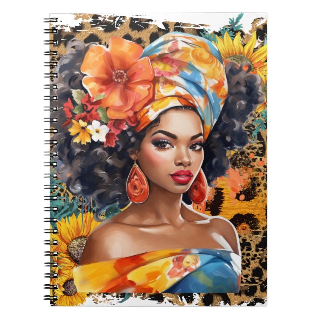 Black Christian woman African American melanin sis Notebook (Front)
