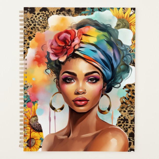 Black Christian woman African American melanin sis Planner (Front)