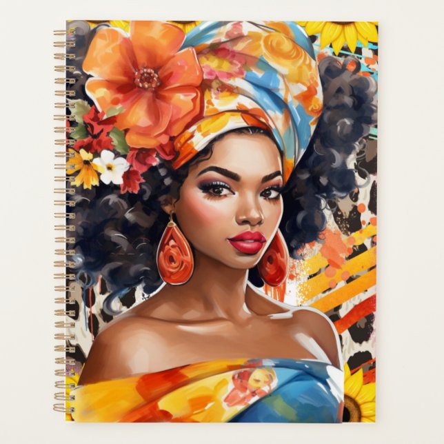 Black Christian woman African American melanin sis Planner (Front)