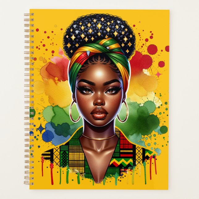 Black Christian woman African American melanin sis Planner (Front)