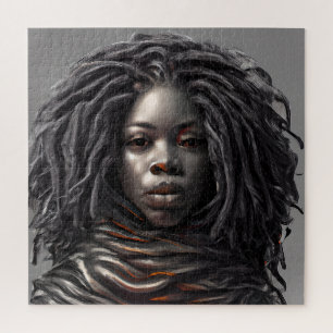 Black Christian woman melanin sista girl magic ebo Jigsaw Puzzle