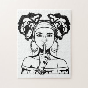 Black Christian woman melanin sista girl magic ebo Jigsaw Puzzle