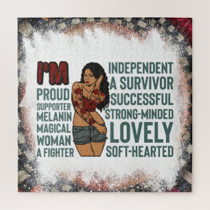 Black Christian woman melanin sista girl magic  Jigsaw Puzzle