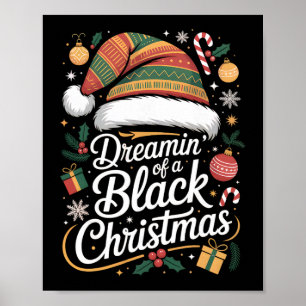 Black Christmas African American Black Family Matc Poster