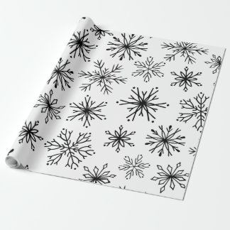 Black Christmas Art Pattern Wrapping Paper