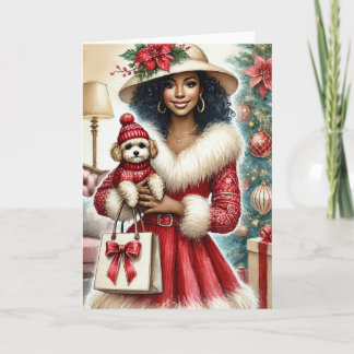 Black Christmas Card | African American Woman Card