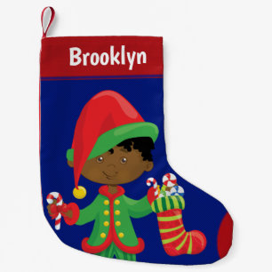 Black Christmas Elf Small Christmas Stocking